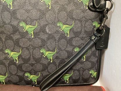 COACH Rexy Dinosaur Clutch Bag Signature Authentic with Dust Bag Black Auth