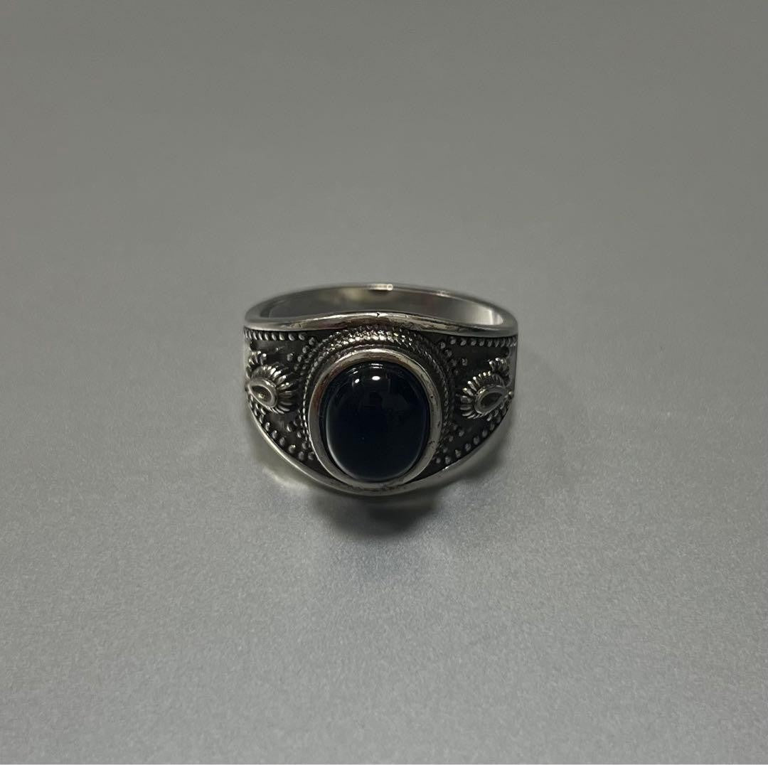 Sterling Silver 925 Ring with Onyx - Men's