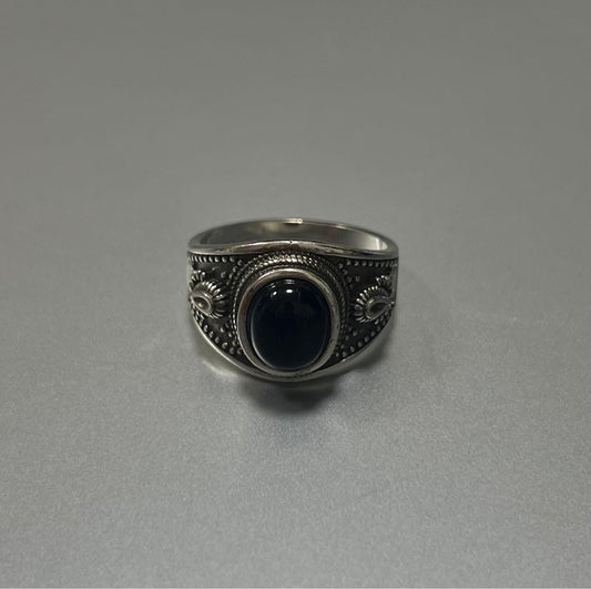 Sterling Silver 925 Ring with Onyx - Men's