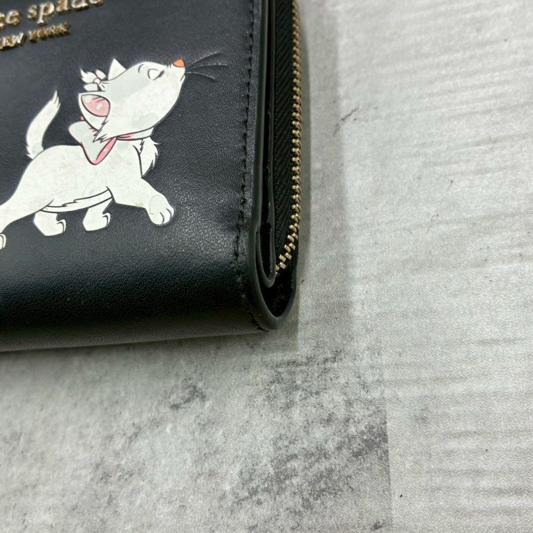 Kate Spade x Disney Aristocats Marie Cat Mini Wallet Black Used From Japan