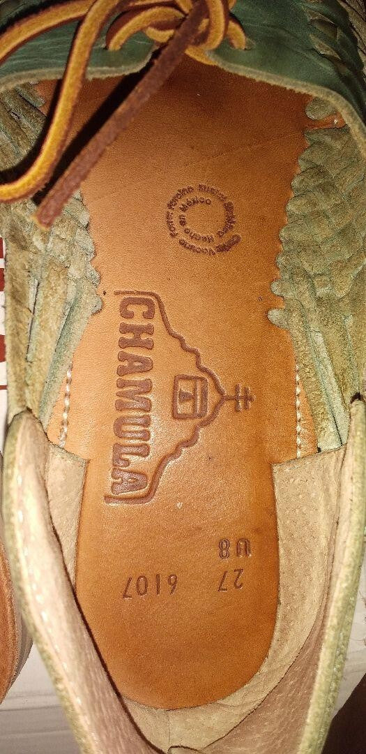 CHAMULA Leather Sandals Turquoise Color Size 27cm