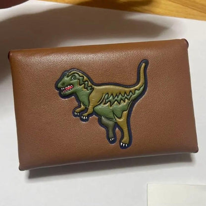 COACH Card Case Business Card Holder Turn Lock Coin Case Lexy Dinosaur