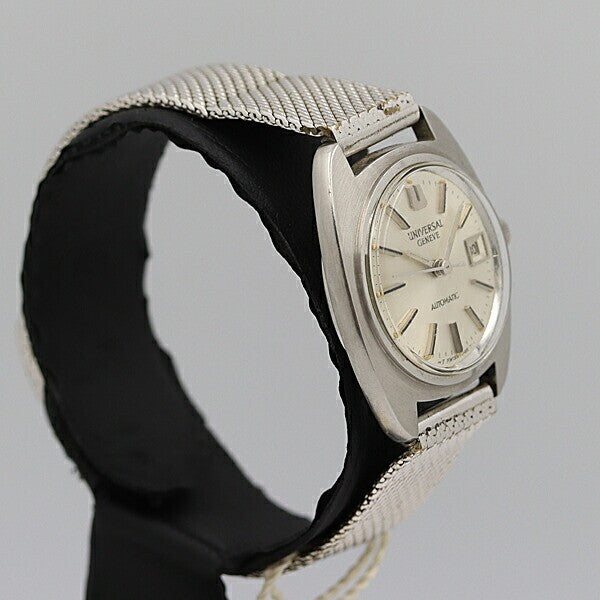 Universal Geneve 827601/01 Date Automatic Ladies Wristwatch Silver Watch Used