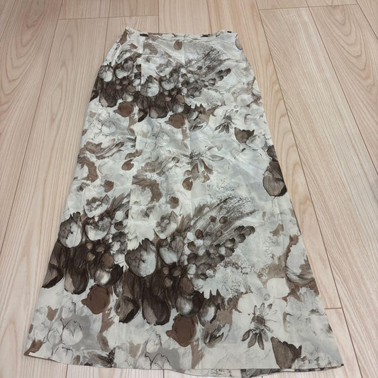 Margaret Howell Floral Flared Long Skirt Size 2 33 inches
