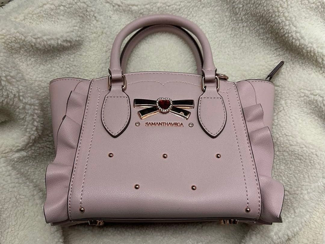 Samantha Vega Ribbon Studs Flatter Mini Shoulder Bag Pink