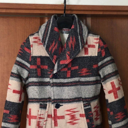 Saltwater Cowboy Native Wool Coat Navajo Rug Coat in good condition