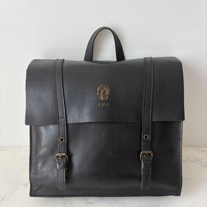 Jean Paul Gaultier Skull Leather Backpack 25cm Black Rare Design