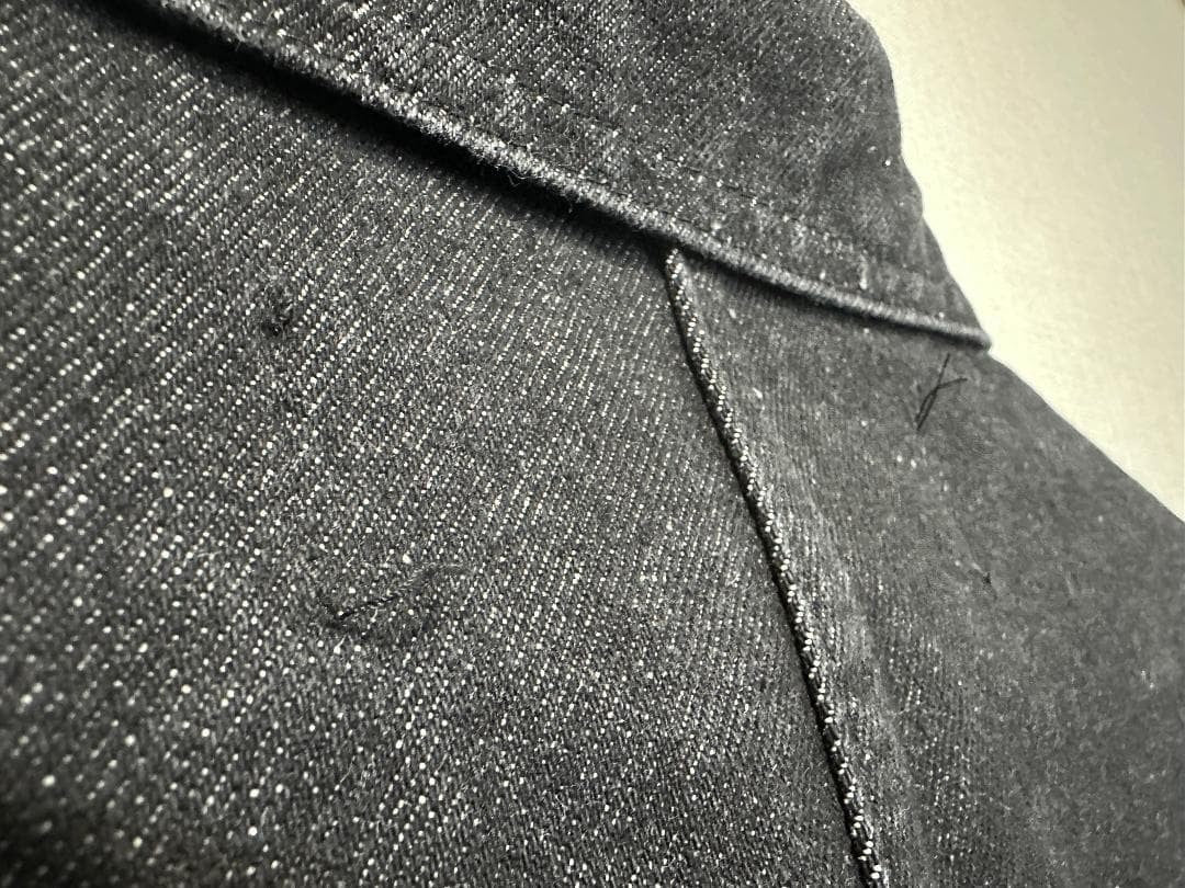 LC King Pointer Black Denim Chore Coat Charcoal Used JAPAN