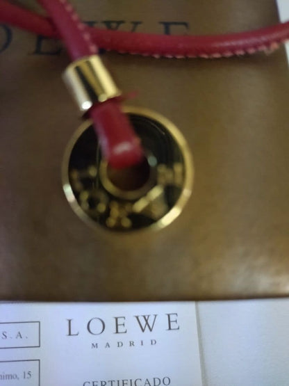 Loewe Women Accessory Red Leather Bracelet Limited Edition VHTF Elegant Style So