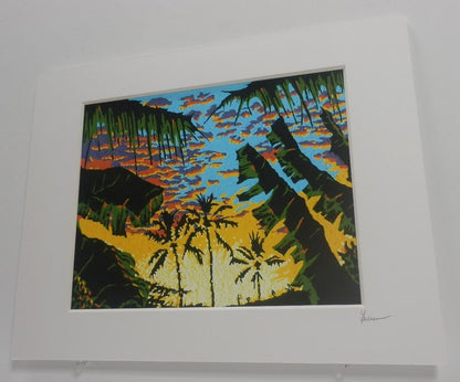 Hawaii Painting Replica Puamana Tropical Sunset Painting Poster