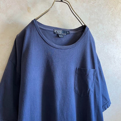 Rare 90 s Made in USA Ralph Lauren Pocket T Shirt Navy XL RRL