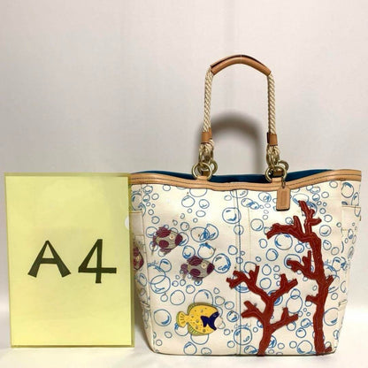 Rare COACH tote bag marine motif A4 storage large capacity bag