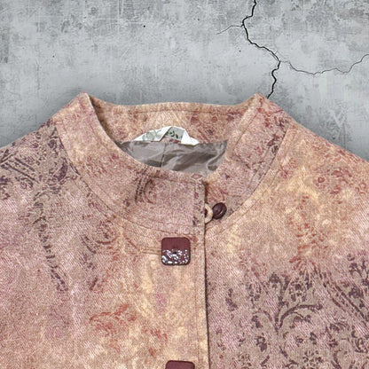 90s Gobelin-style jacket with stand-up collar Showa retro vintage