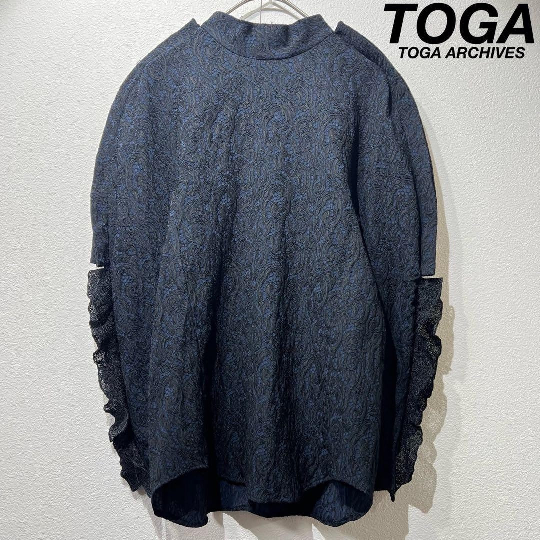 Toga Pulla Women's Lace jacquard frill design shirt blouse
