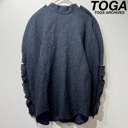Toga Pulla Women's Lace jacquard frill design shirt blouse