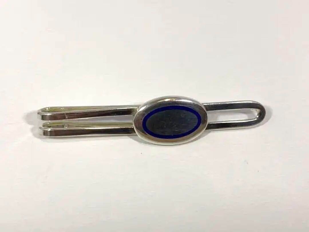 Tiffany & Co. Authentic Cufflinks Tie Pin Silver925 Blue Oval Men's With Box Bag