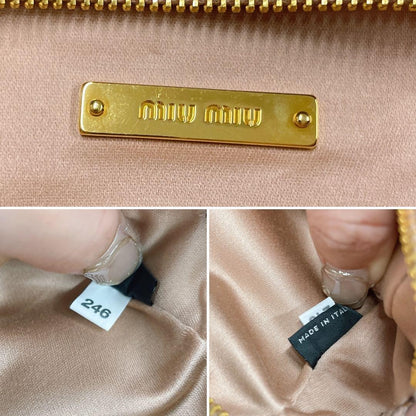 Miu Miu pouch pink ribbon used ladies from Japan