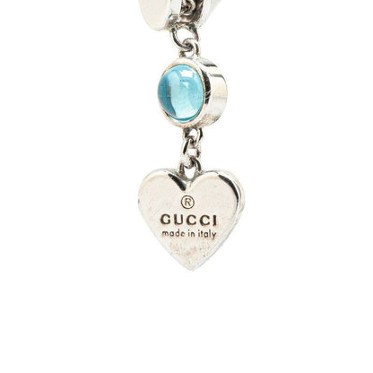 GUCCI Heart Studs Rhinestones Necklace Women 【Used】