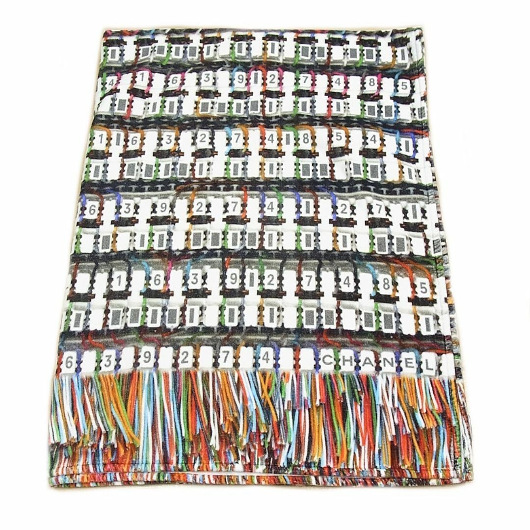 Chanel Authentic Large Beach Bath Towel 100% Cotton Multicolor Fringe 180x133cm