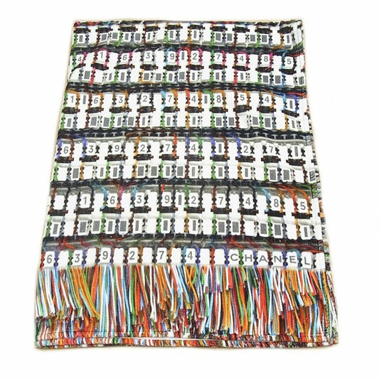 Chanel Authentic Large Beach Bath Towel 100% Cotton Multicolor Fringe 180x133cm