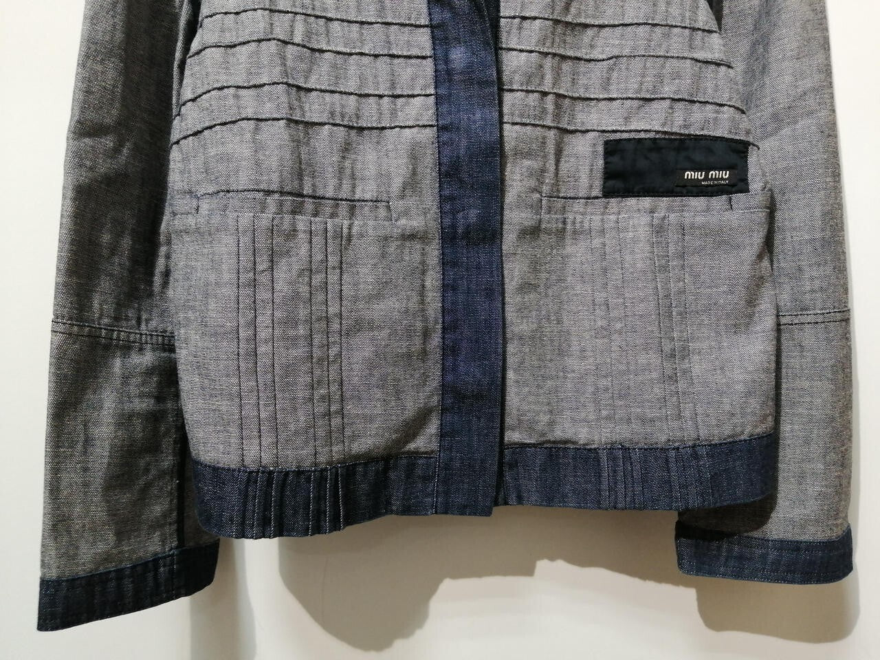 miumiu denim jacket size M length 19.6 inches