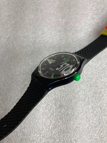 Swatch Analog Quartz Men 90'S Stopwatch Black Vintage 492422670