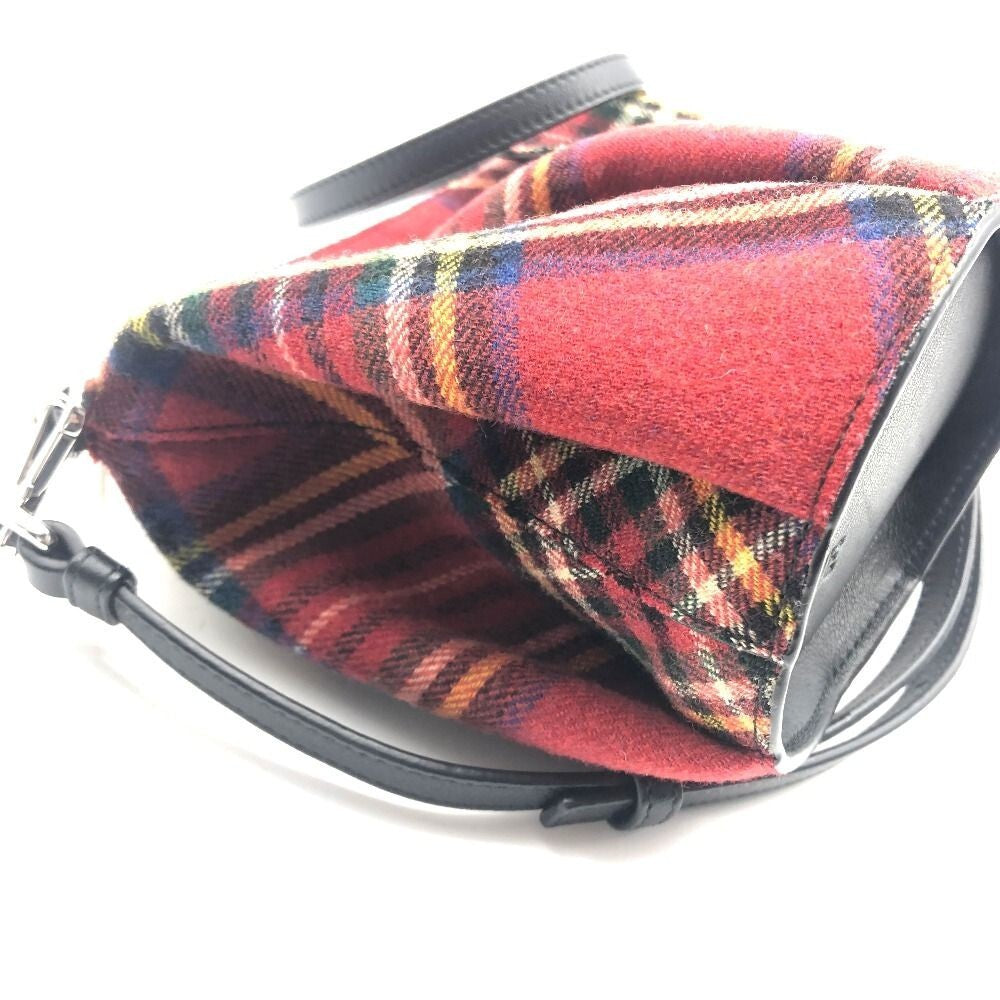 LOEWE 118.50.M93 Check pattern Elephant Shoulder mini bag 2-WAY Red Used
