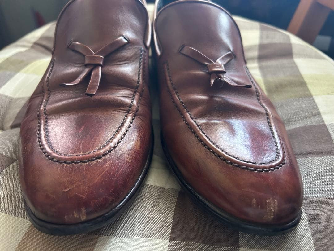 GUCCI Mens Brown Leather Tassel Loafers Size 11 Classic Slip On Shoes Authentic