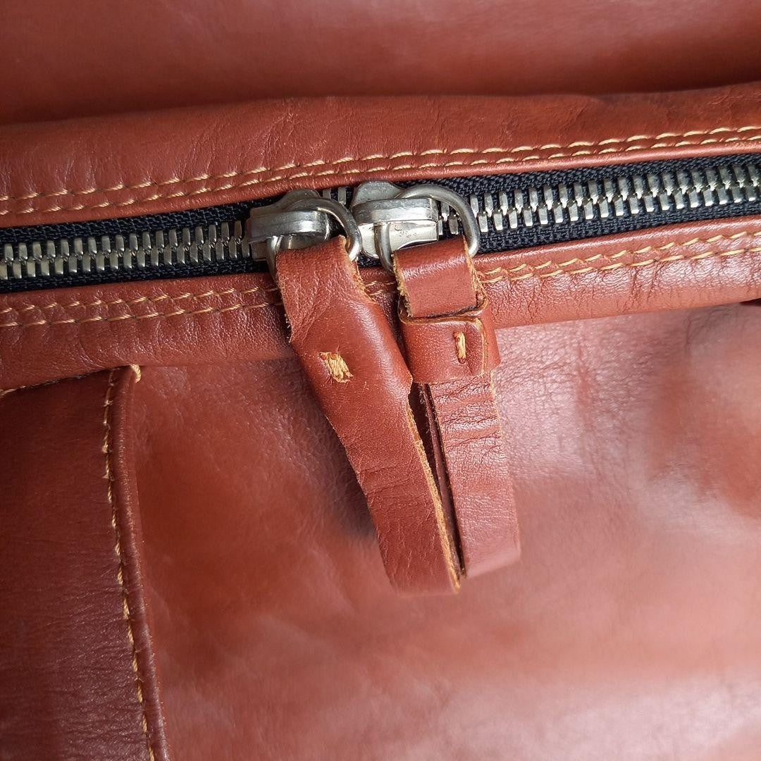 Andrea Incontri Leather Cube Bag Made in Italy Men's Casual Business Large