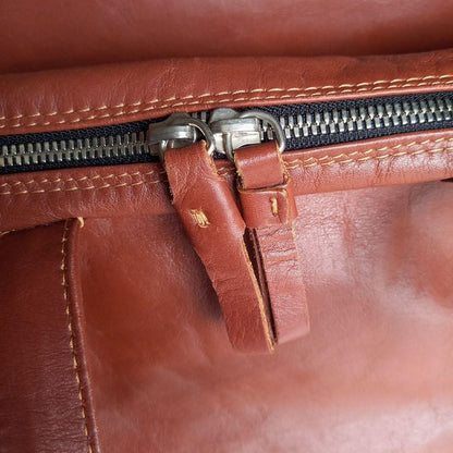 Andrea Incontri Leather Cube Bag Made in Italy Men's Casual Business Large