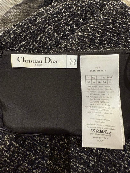 Christian Dior Flare Skirt Size 36 Elegant Design Black Wool Blend