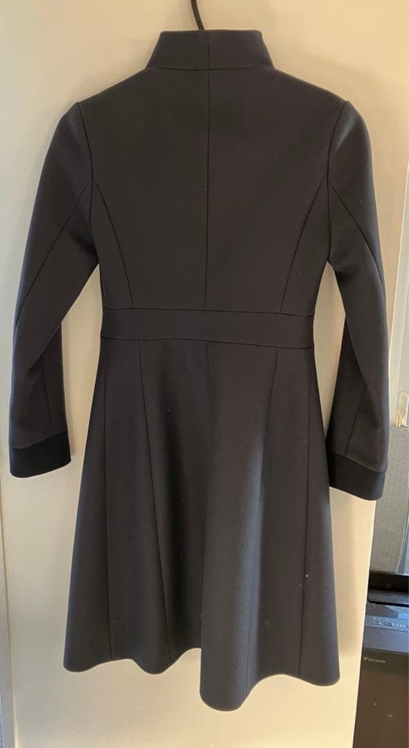 Katherine Hooker A-Line Fit & Flare Chester Coat in Navy Wool Blend