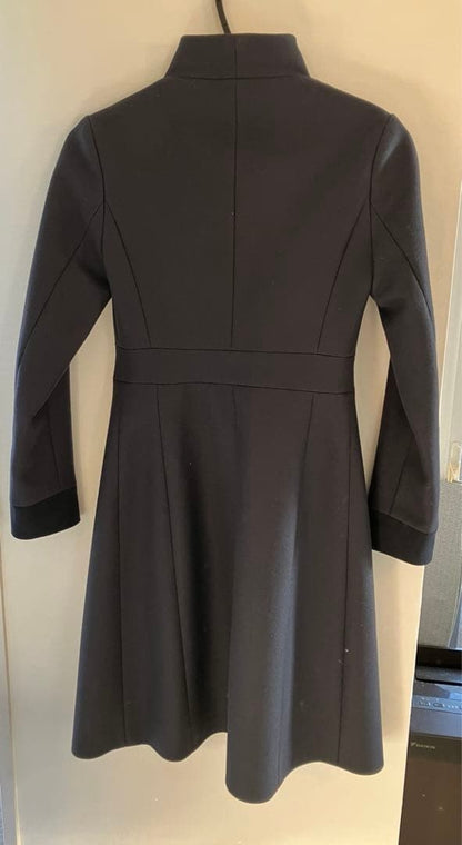 Katherine Hooker A-Line Fit & Flare Chester Coat in Navy Wool Blend