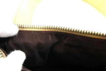 TOD'S Hand Bag Tote Purse Leather Yellow Beige Authentic