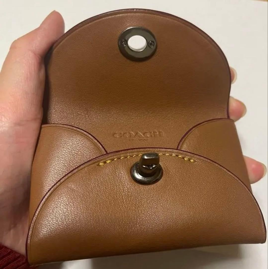 COACH Card Case Business Card Holder Turn Lock Coin Case Lexy Dinosaur