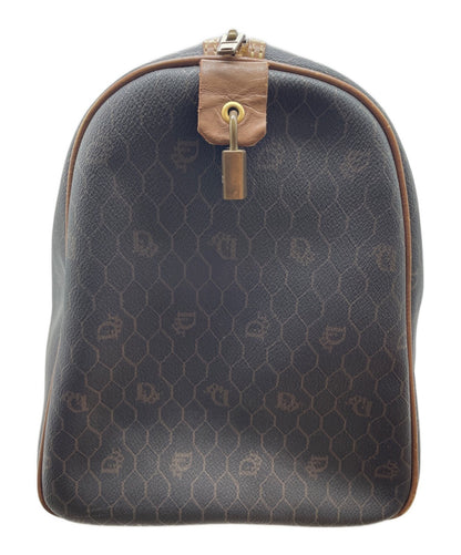 Dior Honeycomb Hand Bag Black Canvas Leather Vintage Authentic