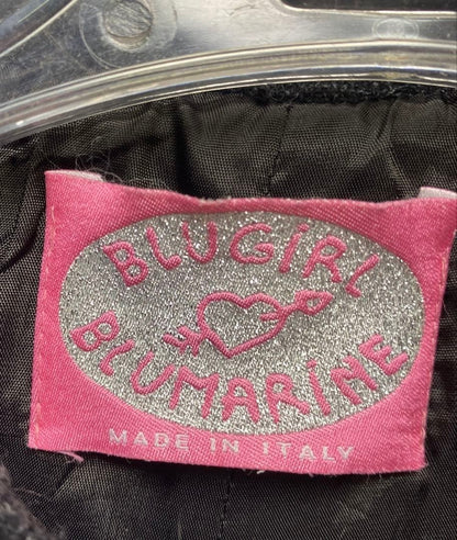 BLUGIRL Blumarine Gray Ribbon Jacket Size M Italian Made Shoulder width: 40 cm