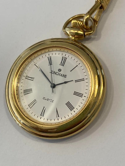 Junghans Quartz Pocket Watch 40mm Antique Sakuichi with Hack, Used