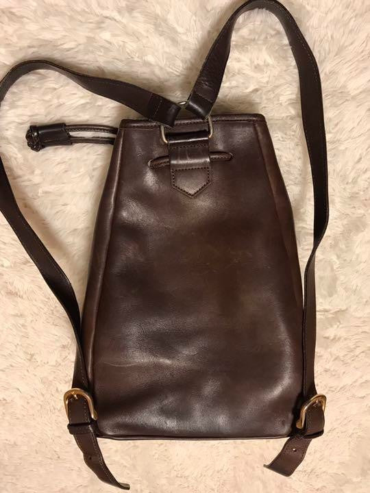 Sonia Rykiel Leather Backpack Antique Brown Stylish Women's Bag 32cm x 20cm