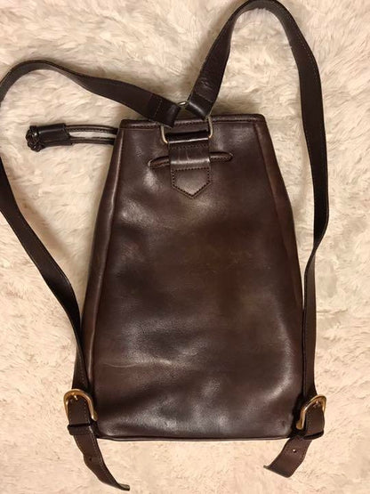 Sonia Rykiel Leather Backpack Antique Brown Stylish Women's Bag 32cm x 20cm