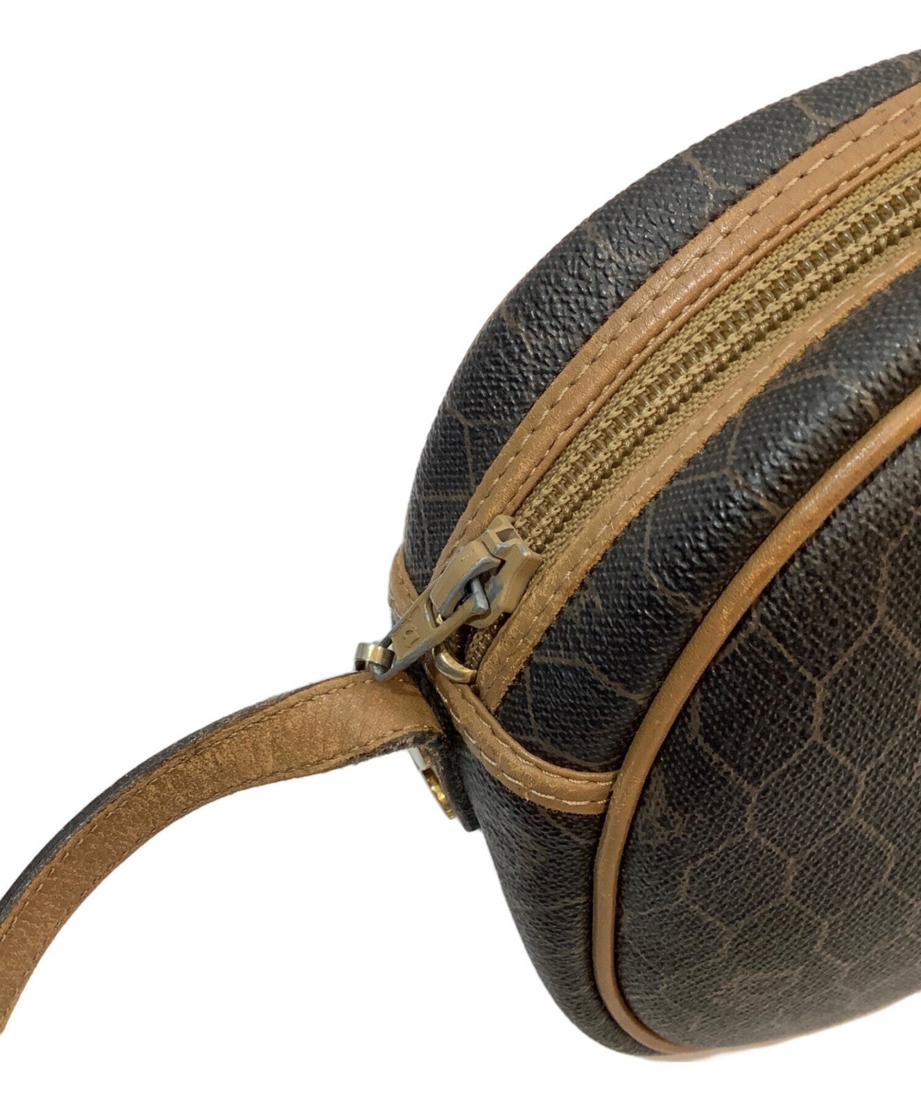 Dior Honeycomb Shoulder Crossbody Bag Brown Canvas Leather Vintage Authentic