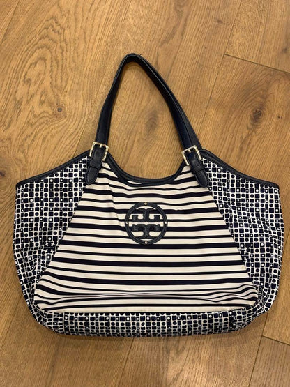 Tory Burch Nylon Tote Bag, Blue, Marine, Border, Logo