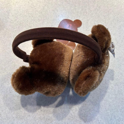 Rare Rilakkuma Brown Sparkly Earmuffs Cute Plush Great Condition