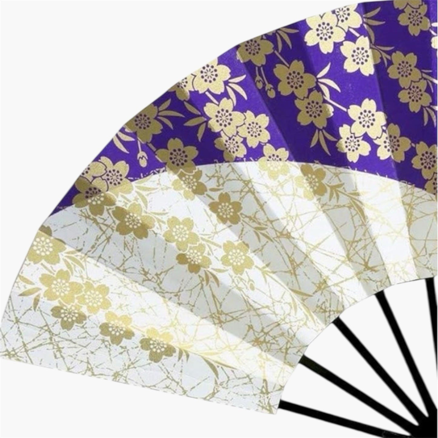 【Made in Japan】Kyoto Traditional Dance Folding Fan Sensu Japanese Purple Sakura