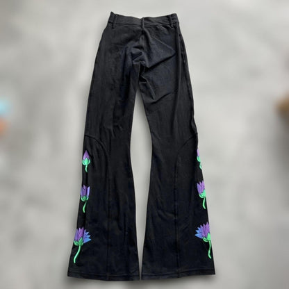 SPACE TRIBE Lotus Flower Flare Pants Rave Party Trance Size M