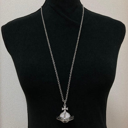 Vivienne Westwood Mayfair Orb Necklace Silver Large Top 4.2cm With Pouch