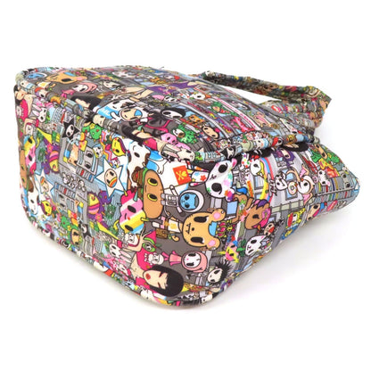 Tokidoki Le SportSac Tote Bag Gold Fittings Zip Multicolor with Cat Charm