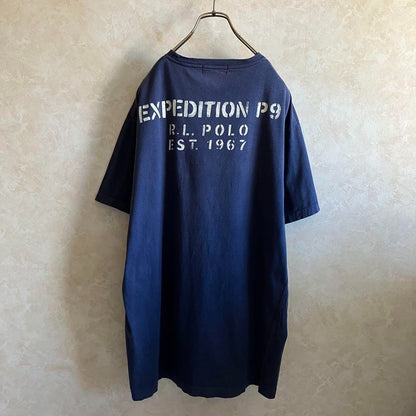 Rare 90 s Made in USA Ralph Lauren Pocket T Shirt Navy XL RRL