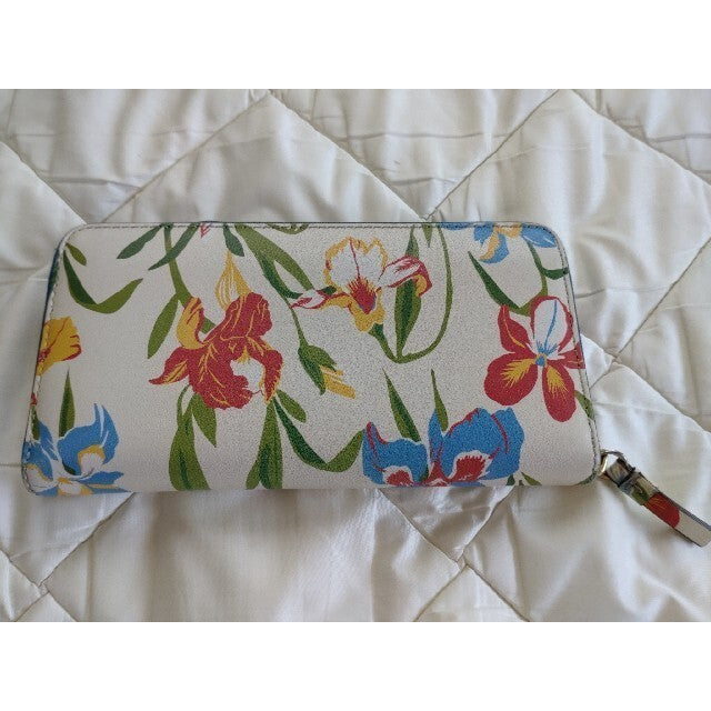 Tory Burch Women Wallet Iris Pattern Long Floral Blue Limited Edition VHTF Rare