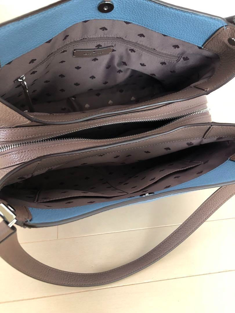 Kate Spade Layla Color Block Leather Shoulder Bag Near Mint Blue/Brown /Used